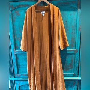 Burnt orange 3/4 sleeve duster OSFM